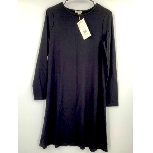 New Tyler Boe Long Sleeve Dress Black Size S Small Swing Dress - Picture 2 of 6